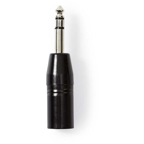 Xlr adapter xlr 3 pin male 635 mm male vernickelt gerade metall schwarz 1 stk plastikbeutel (1/4)