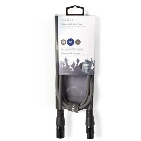 System-S Audiokabel 50 cm Mini XLR 3-polige bus naar XLR 3-polige bus adapter zwart