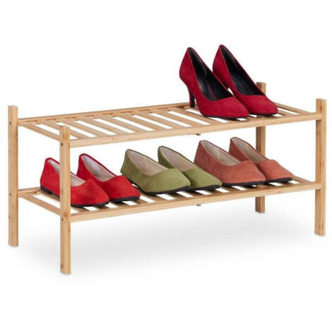 Bambus-Schuhregal Mit 3 Etagen – Stapelbar, 68,6 X 27,9 X 50,8 Cm, Freistehend, Für Flur & Kleine Räume