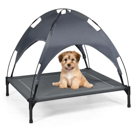 Erhöhtes Haustierbett Mit Baldachin – Tragbar Für Camping, Strand & Garten, 14 Cm Hoch