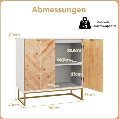 COSTWAY Sideboard Holz, Buffetschrank Mit Schiebet? Produktbild-Vorschau 4