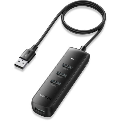 Ugreen cm416 4in1 usb auf 4x usb adapter netzteil verteiler usb port datenhub schwarz