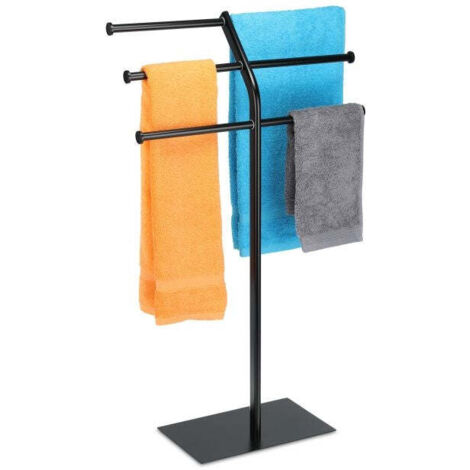 Black towel stand with 3 rails (1/5)