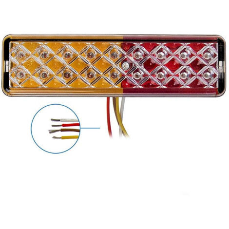 Rückleuchte 12/24V 3 Funktionen 135x38mm LED mit Halter schwarz
