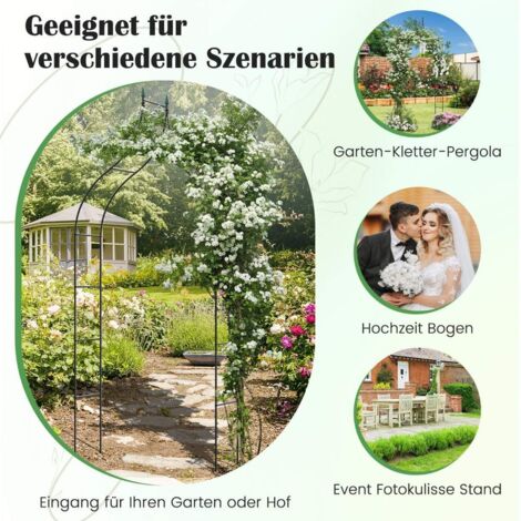 Rosenbogen metall gartenbogen im gotischen stil torbogen rosengitter rankgitter 125 x 39 x 287 cm (1/5)