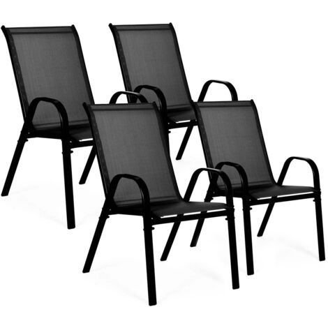 4er set gartenstuhle fur terrasse oder balkon schwarz multigarden (1/5)