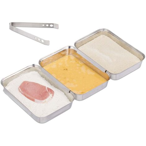 Breading tray set stainless steel (1/5)
