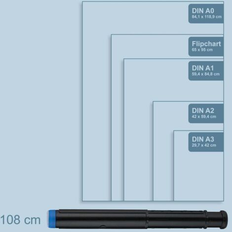 CANIGHT Ausziehbare Zeichenröhre – Posterröhre Aus ABS, Schwarz, 50×7 Cm, Mit Tragegurt – Aufbewahrung Für Poster, Kunstwerke, Pläne & Dokumente