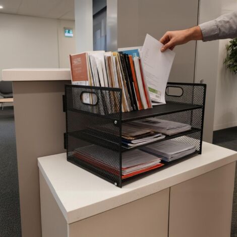 3 Fächer Dokumentenablage aus Metall, A4 Metall Büro Schreibtisch 3 Fächer Dokumentenablage aus Metall, A4 Metall Büro Schreibtisch