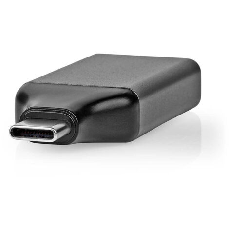 Usb c adapter usb 32 gen 1 usb c stecker displayport buchse 4k60hz rund vernickelt grau schwarz umschlag (1/5)