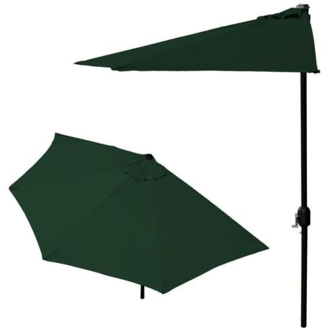 Balkonschirm – halber Sonnenschirm – mit Kurbel – 240 cm – grün