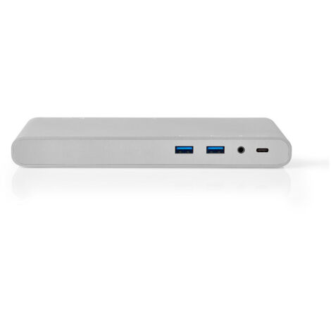 USB Dockingstation USB 3.2 Gen 1 USB-C™ Stecker DisplayPort Buchse / HDMI™ Buchse / RJ45 Buchse / VGA Buchse / 2x 3.5 mm Buchse / 2x USB-C™ / 4x USB-A 0.20 m Rund Vernickelt Geflochten / (1/5)