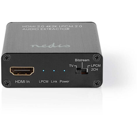 HDMI™ Extractor HDMI™ Eingang HDMI™ Ausgang / TosLink Female / 1x 3,5 mm Maximale Auflösung: 4K@60Hz 18 Gbps Metall Anthrazit Geschenkbox (1/5)