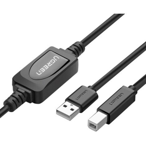 Ugreen USB-B-auf-USB-A-2.0-Druckerkabel, 15 m - Schwarz (1/5)