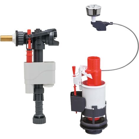 Chasse d'eau wc mécanisme double chasse MW2 et robinet flotteur Doblo Wirquin 10723598, gris