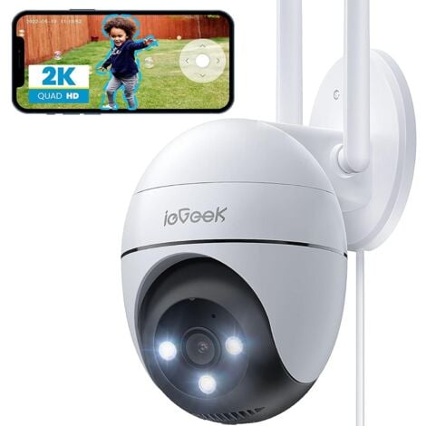 ieGeek 2K Camera Surveillance WiFi Exterieure, 360° Camera IP, Vision  Nocturne Couleur, Détection Humaine, Audio
