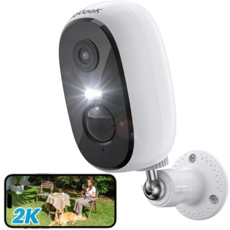 ieGeek 2K Camera Surveillance WiFi Exterieure sans Fil Batterie Vision  Nocturne 20 m Détection de Mouvement