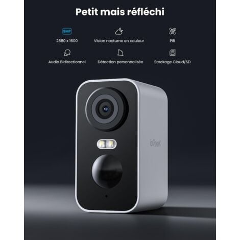 ieGeek 2PCS 5MP Caméra Surveillance WiFi Exterieure sans Fil Batterie Vision Nocturne Couleur AI PIR Détection Mouvement