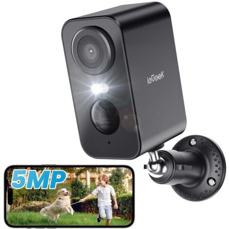 Iegeek – Caméra de surveillance WiFi 5MP – Vision nocturne couleur – Détection mouvement AI/PIR – Audio bidirectionnel – Étanchéité IP65 – Angle de vue 130° (1/5)