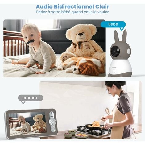ieGeek 2K Caméra de Surveillance Avec 5" HD écran intérieure Vidéo Visiophone Avec Vision Nocturne Audio