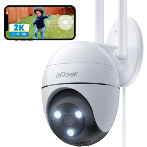 ieGeek Camera Surveillance 2,4/5GHz WiFi Exterieure (2K Upgrade), Pan 355°/Tilt 120°, Vision Nocturne Couleur, Détection Humaine, Audio Bidirectionnel, Sirène et Alarme Lumineuse, Stockage Cloud/SD (1/5)