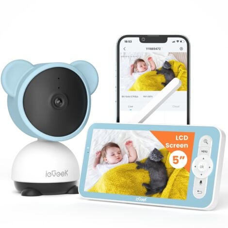 ieGeek Caméra Surveillance WiFi Interieur sans Fil Solaire Caméra IP Vision Nocturne Suivi Automatique Pan 355° Tilt 90° VOX Audio Bidirectionnel Détection de Mouvement de Son