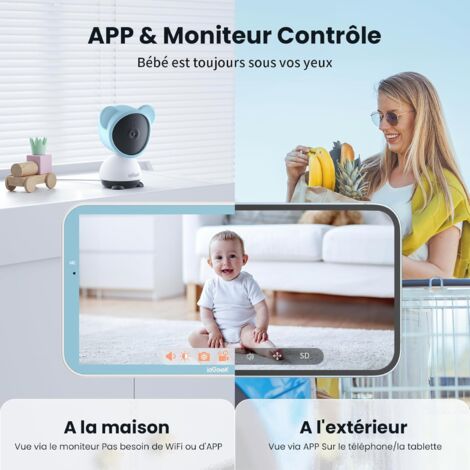 ieGeek Caméra Surveillance WiFi Interieur sans Fil Solaire Caméra IP Vision Nocturne Suivi Automatique Pan 355° Tilt 90° VOX Audio Bidirectionnel Détection de Mouvement de Son
