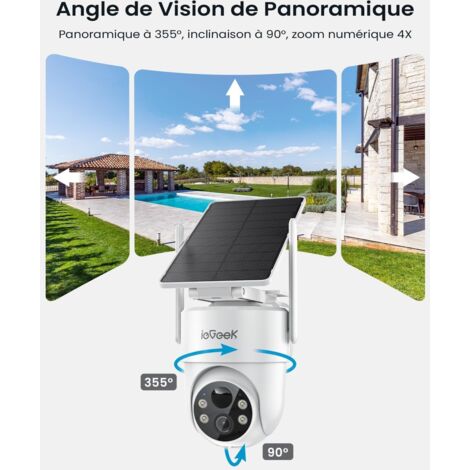 Camera Exterieur Sans Fil Caméra Solaire Extérieure IeGeek 2K - Vision Nocturne Couleur - Détection Humaine - WiFi 6 - IP66 Caméra Surveillance Extérieur IeGeek 2K Camera Exterieur Sans Fil Caméra Solaire Extérieure IeGeek 2K - Vision Nocturne Couleur - Détection Humaine - WiFi 6 - IP66 Caméra Surveillance Extérieur IeGeek 2K
