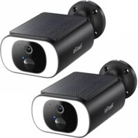 iegeek 2 Caméra de surveillance extérieure 2K, batterie, 2.4 GHz WLAN Caméra de surveillance extérieure, panneau solaire intégré, vision nocturne couleur, détection de mouvement PIR, Alexa