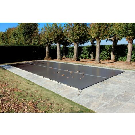 Bâches-Piscines.Com – Bâche d'hivernage opaque 8,60 x 4,60 m pour piscine jusqu'à 8 x 4 m – 550 g/m² – Livrée avec sandows et pitons crosse