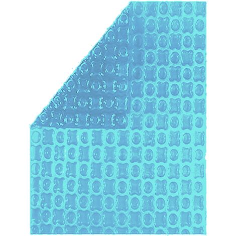 Bâche à Bulles Piscine 7,5x3,5 m OXO Light Blue 400 microns - Non Bordée - Confection France - Kit oeillets + bâchette protection
