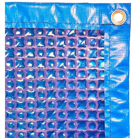 Bâche à Bulles Piscine 4x2,5 m OXO Dark Blue 500 microns - Bordée 4 côtés + Oeillets Posés + Bâchette Protection - Direct Usine
