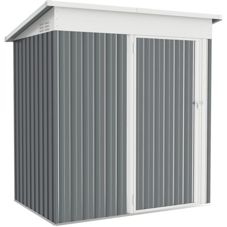 YODOLLA Abri de Jardin en Métal 1,28 m², Cabane de Jardin Exterieur avec Porte Coulissante, Rangement Outils, Blanc (1/5)