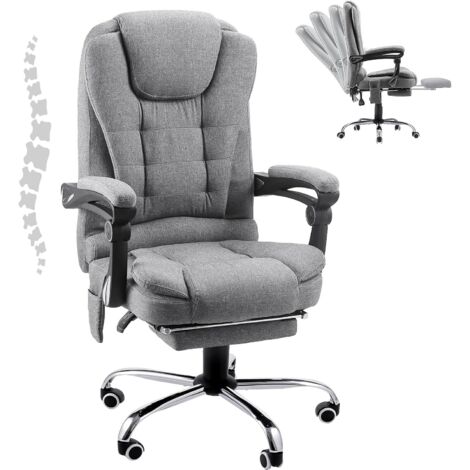 YODOLLA Chaise de Bureau Ergonomique avec Repose-Pieds - Fauteuil de Travail Confiable et Confortable - Dossier Soutien Lombaire - Pivotante et Réglable - Gris