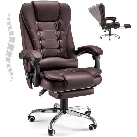 Yodolla – Chaise de bureau ergonomique avec repose-pieds – Dossier soutenant la région lombaire – Pivotante 360° – Hauteur d'assise réglable 101-111 cm – Capacité 150 kg