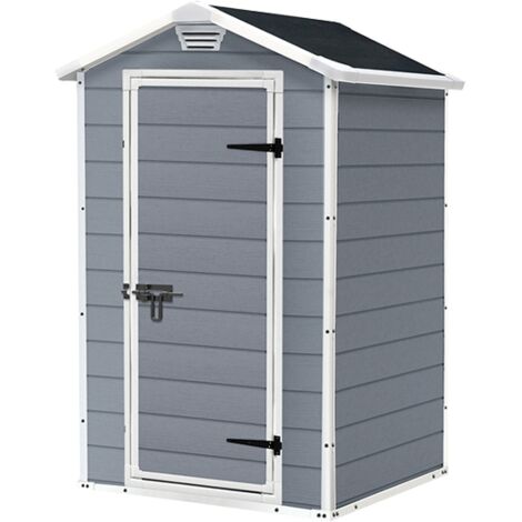 KETER Caseta de Jardín MANOR 4x3 cobertizo de almacenamiento EXTERIOR ordenación acero metal madera resina 129x103x196 WxDxH cm
