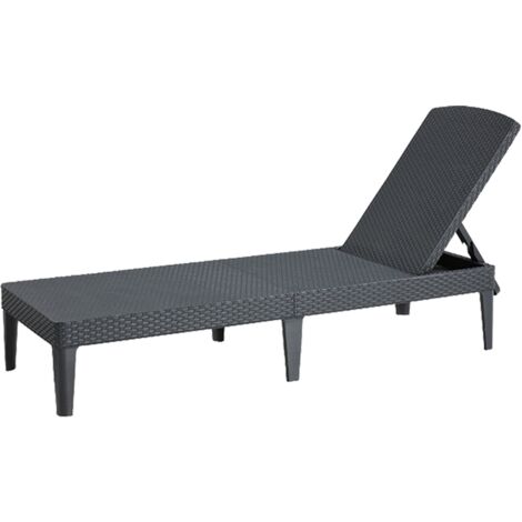 KETER Tumbona de Jardín piscina terraza resina JAIPUR grafito AnxPxAl cm 58x187,5x29