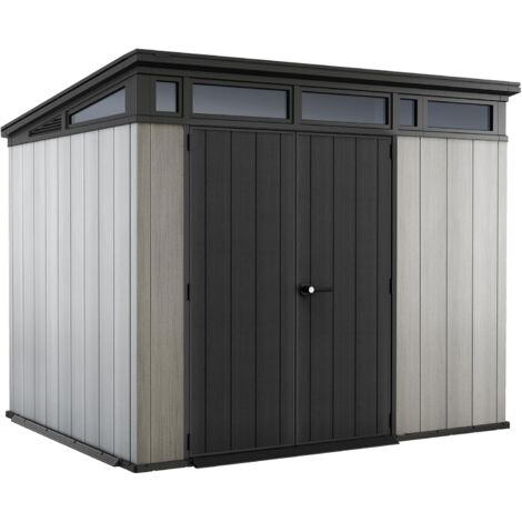 KETER Caseta de Jardín ARTISAN 9x7 cobertizo de almacenamiento EXTERIOR ordenación acero metal resina efecto madera 277x218x226 WxDxH cm