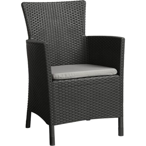 KETER Sillón jardín exterior terraza resina IOWA grafito AnxPxAl cm 62x60x89