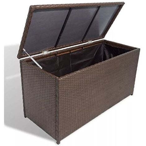 KETER Arcón exterior jardín baúl para EXTERIOR CAPRI 305 litros almacenaje resina ratán gran capacidad Jardín armario cobertizo 123x53.5x57 WxDxH cm