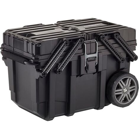 KETER Caja de Herramientas, carro horizontal con ruedas, 65 x 42 x 38 cm, Color Negro (1/5)