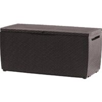 KETER Arcón exterior jardín baúl para EXTERIOR CAPRI 305 litros almacenaje resina ratán gran capacidad Jardín armario cobertizo 123x53.5x57 WxDxH cm