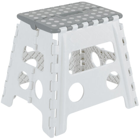 ARREGUI TB-032-GB Taburete Plegable  Banqueta Plegable para Adultos o Niños  Escalera Plegable  Taburete Escalón Infantil  Taburete para Cocina, Baño, Camping  32 cm de Altura  Blanco