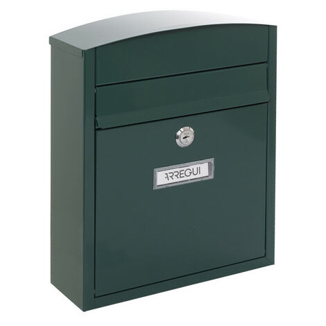 ARREGUI Compact E5733 Buzón Exterior de Acero, Tamaño S (Correo DIN A5), Buzón de Pared Pequeño, Buzón de Correo Individual, Antilluvia, Fácil de Instalar, Verde