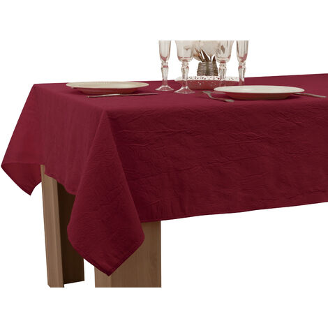 Nappe Anti-taches Froissée Bordeaux - Rectangle 150 x 240 cm