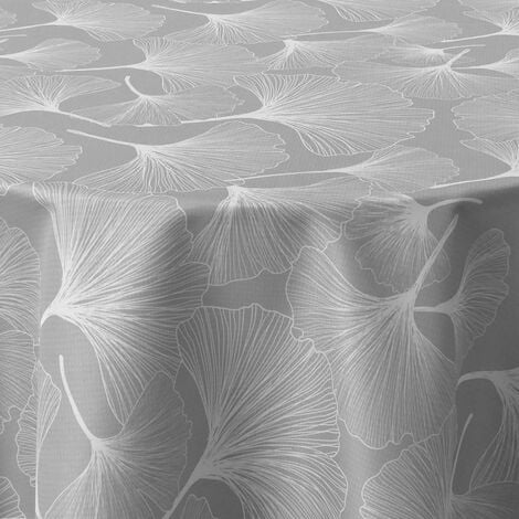 Nappe Anti-taches Biloba gris - Ronde 160 cm