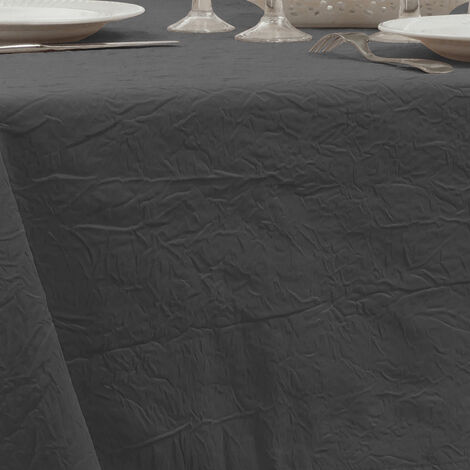 Nappe Anti-taches Froissée Gris anthracite - Rectangle 150 x 300 cm