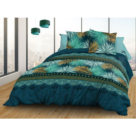 Housse de couette 240x260 + 2 taies - Pur coton 57 fils - Paraiso