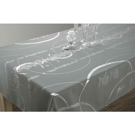 Nappe Shiny - Entretien Facile Gris clair - 150 x 300 cm