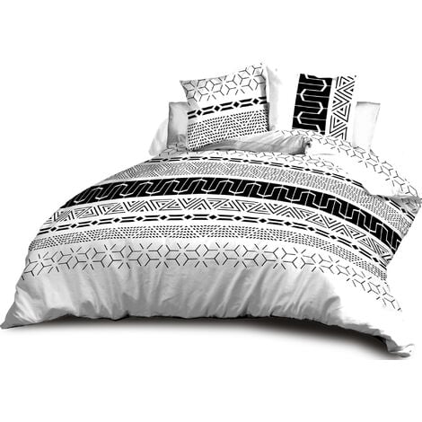 Housse de couette 220x240 + 2 taies - Microfibre - Graphic